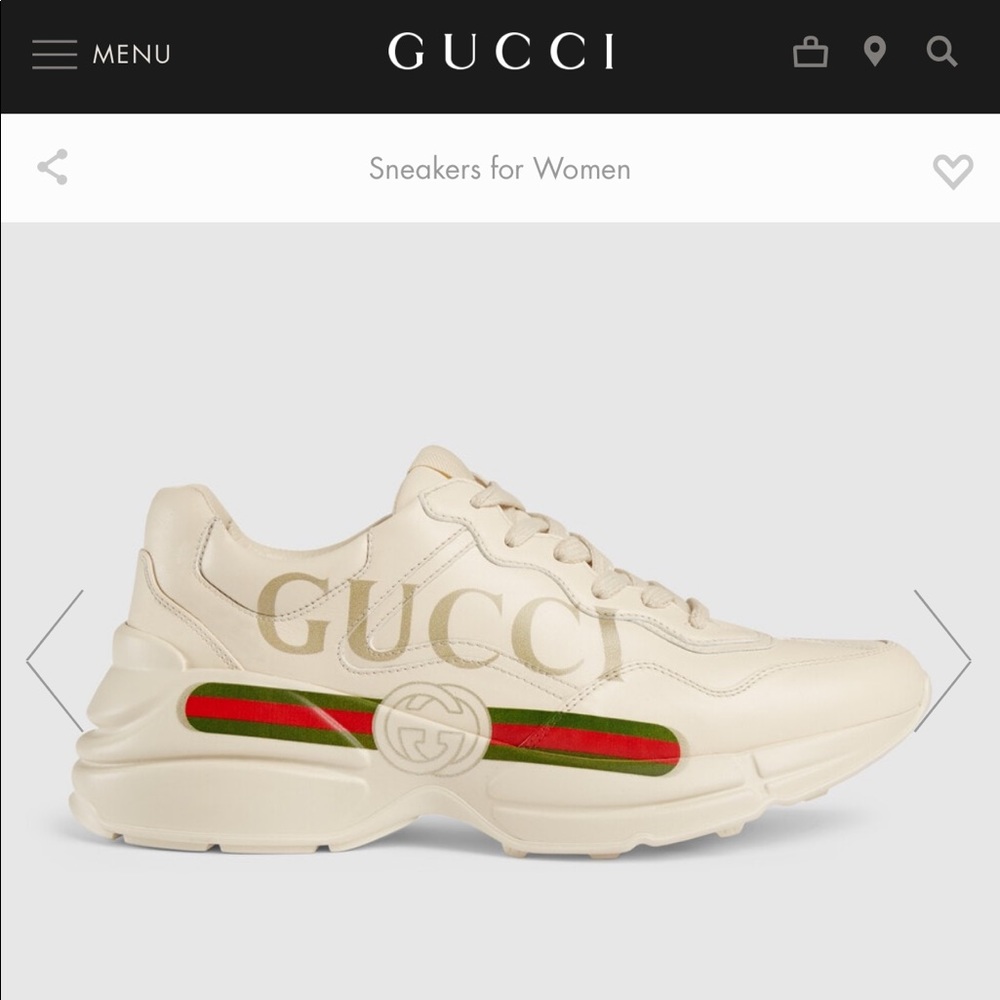 Gucci Cream Leather Sneakers with Green and Red Web Stripe